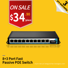 Poder passivo do POE 100M dos portos de 24v 8 sobre o interruptor de injector do ponto de entrada do Ethernet